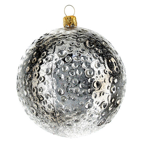 Moon Christmas tree ornament in blown glass 4
