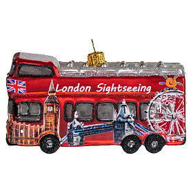 Londoner Touristenbus, Weihnachtsbaumschmuck aus mundgeblasenem Glas