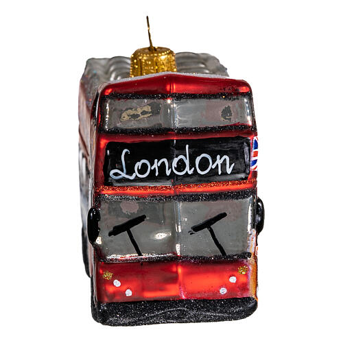 Tourist bus blown glass Christmas tree decoration 6
