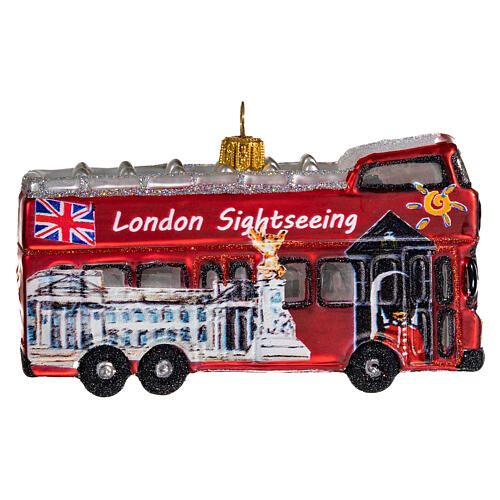 Bus touristique Londres décoration verre soufflé sapin Noël 5