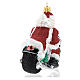 Weihnachtsmann auf Motorrad, Weihnachtsbaumschmuck aus mundgeblasenem Glas s7