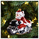 Santa Claus on a motorbike blown glass Christmas tree decoration s2