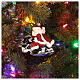Père Noël à moto décoration verre soufflé sapin Noël s2
