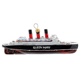 Schiff Queen Mary, Weihnachtsbaumschmuck aus mundgeblasenem Glas