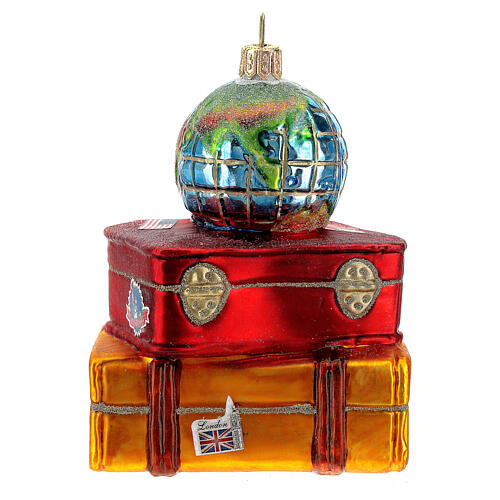 Koffer-Stapel, Weihnachtsbaumschmuck aus mundgeblasenem Glas 5