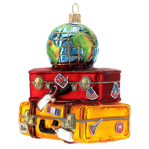 Suitcase pile blown glass Christmas tree decoration 3