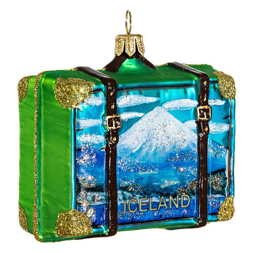 Iceland suitcase blown glass Christmas tree decoration 3
