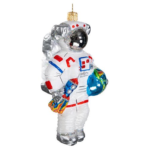Astronauta enfeite para árvore Natal vidro soprado 4
