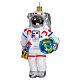 Astronaut blown glass Christmas tree ornament s1