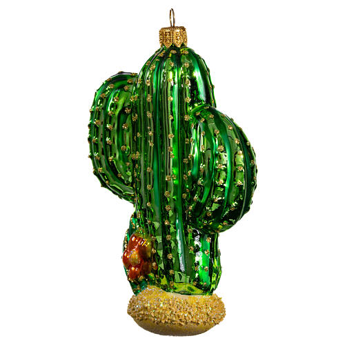 Kaktus, Weihnachtsbaumschmuck aus mundgeblasenem Glas 3