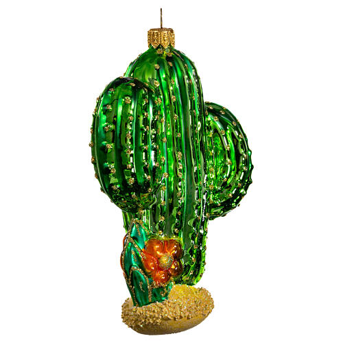Cactus blown glass Christmas tree decoration 4