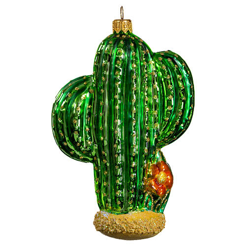 Cactus blown glass Christmas tree decoration 5