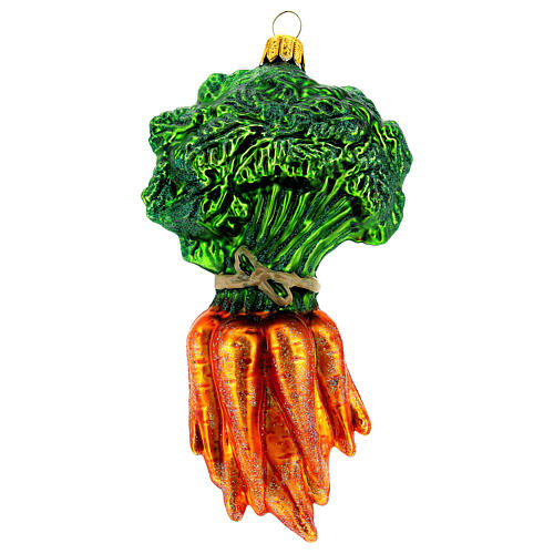 Carrot bunch blown glass Christmas tree decoration 1
