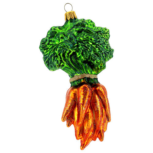 Carrot bunch blown glass Christmas tree decoration 3