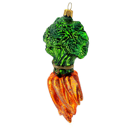 Carrot bunch blown glass Christmas tree decoration 4