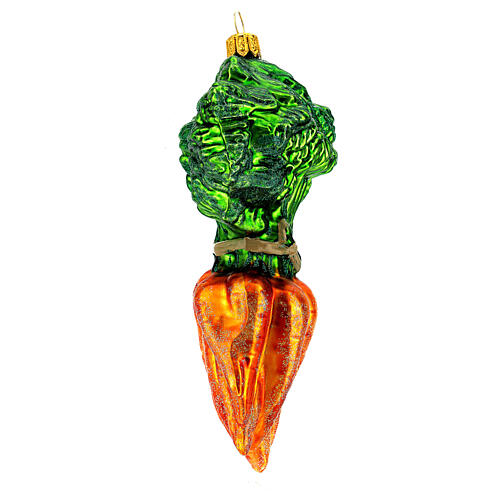 Carrot bunch blown glass Christmas tree decoration 5