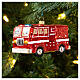 NY firefighter truck blown glass Christmas tree decoration s2