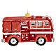 NY fire truck Christmas tree ornament in blown glass s6