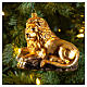 Lying lion blown glass Christmas tree decoration s2