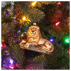 Lion allongé décoration pour sapin de Noël