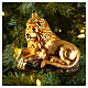 Lion lying in blown glass Christmas tree ornament s2