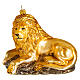 Lion lying in blown glass Christmas tree ornament s3