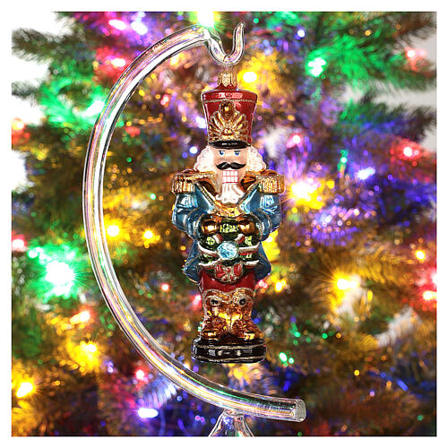 Nutcracker Christmas tree ornament in blown glass 2