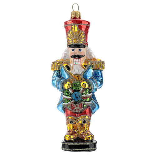 Nutcracker Christmas tree ornament in blown glass 1