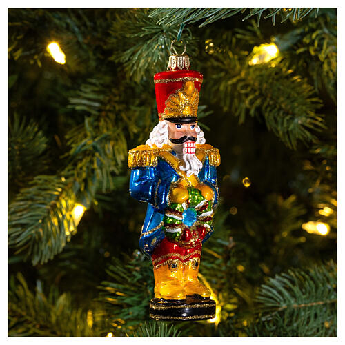 Nutcracker Christmas tree ornament in blown glass 2