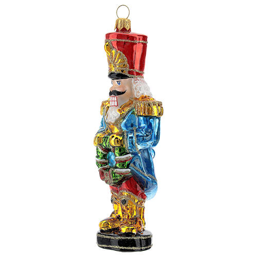 Nutcracker Christmas tree ornament in blown glass 3