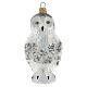 Snow owl blown glass Christmas tree decoration s1