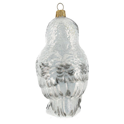 Snow owl glass blown Christmas tree ornament 5