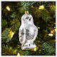 Snow owl glass blown Christmas tree ornament s2