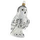 Snow owl glass blown Christmas tree ornament s4