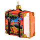 African suitcase Christmas tree ornament in blown glass s3