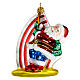 Santa Claus Windsurfing Christmas tree ornament blown glass s1