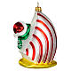 Santa Claus Windsurfing Christmas tree ornament blown glass s5