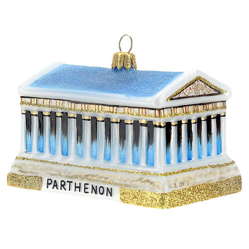 Parthenon Christmas tree ornament in blown glass 3