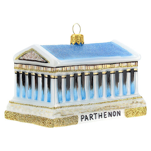 Parthenon Christmas tree ornament in blown glass 4