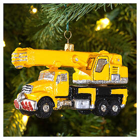 Truck Christmas ornament in blown glass