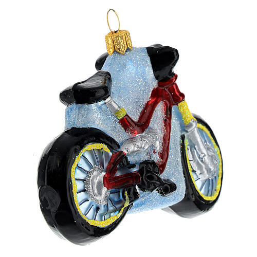 Mountain bike Christmas ornament in blown glass 4