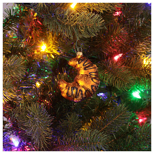 Croissant decoración vidrio soplado árbol Navidad 2