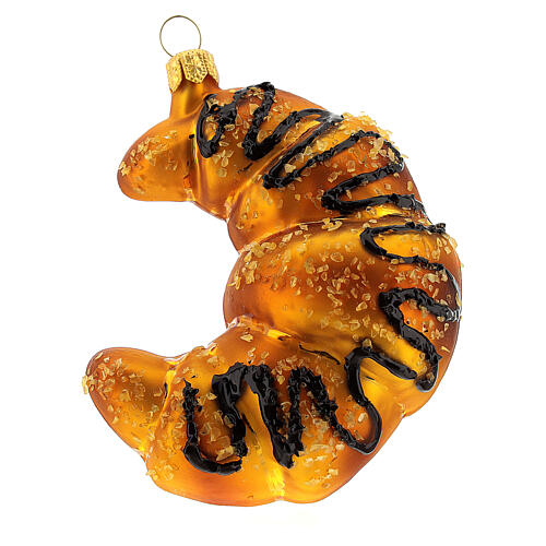 Croissant Christmas tree decoration in blown glass 1