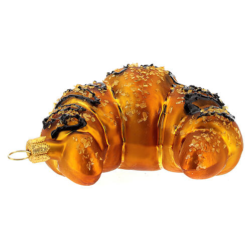 Croissant Christmas tree decoration in blown glass 3