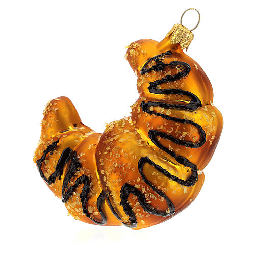 Croissant Christmas tree decoration in blown glass 4