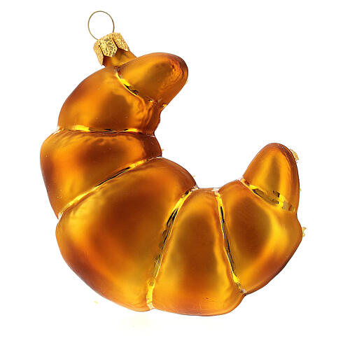 Croissant Christmas tree decoration in blown glass 5