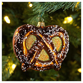 Pretzel addobbo vetro soffiato albero Natale
