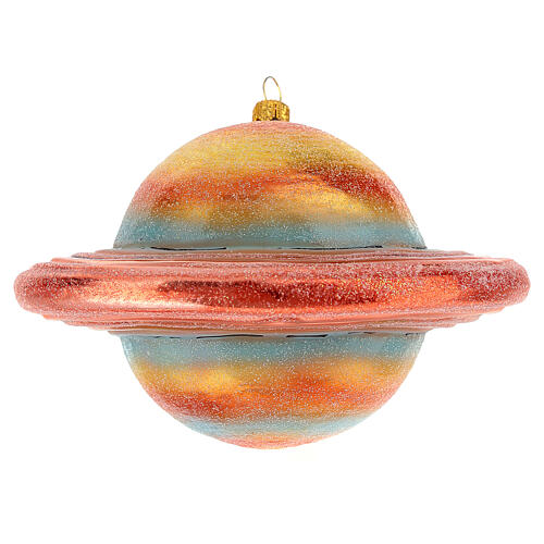 Saturn Christmas tree decoration in blown glass 1