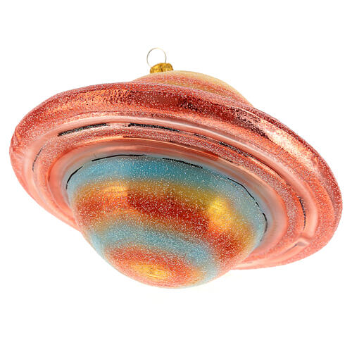Saturn Christmas tree decoration in blown glass 4