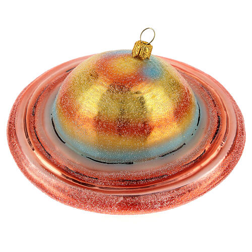 Saturn Christmas tree decoration in blown glass 3